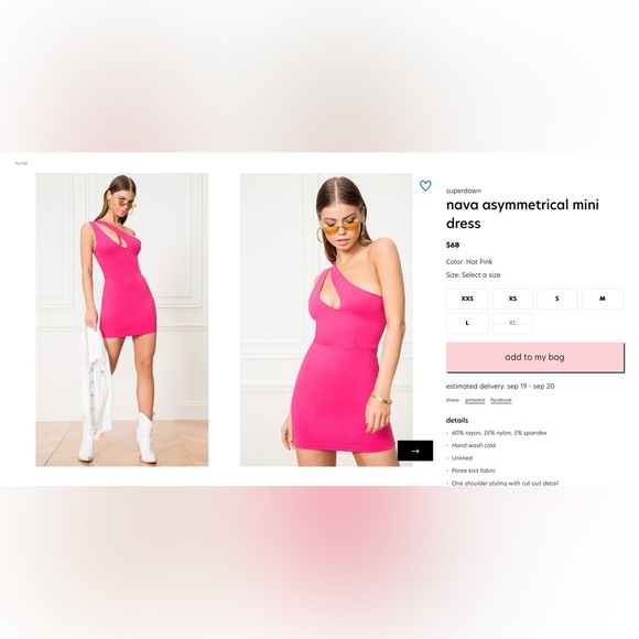 Superdown Nava Asymmetrical Mini Dress Superdown Nava Asymmetrical Mini Dress